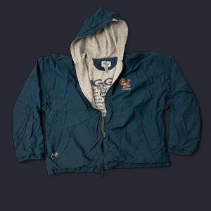 Vintage Disney Tigger Dark Green Hooded Windbreaker Varsity Style Jacket - XXL